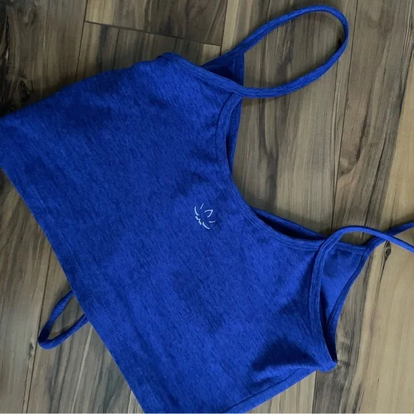 Beyond Yoga Blue Tie Front Ruched Camisole M - Picture 5 of 6